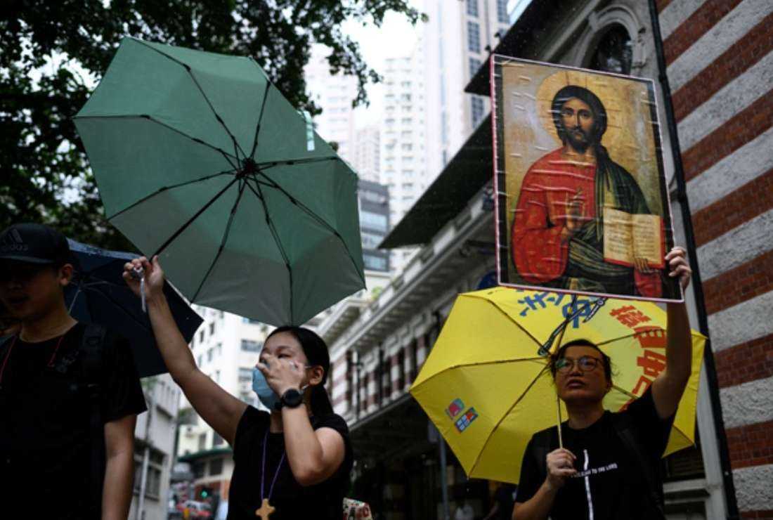 People take part in the 'Prayer Walk for Sinners' rally in Hong Kong on Aug. 31, 2019, defying a police ban on rallying a day after several leading activists and lawmakers were arrested in a sweeping crackdown by authorities. Across the lands ruled by China today, people are enduring the worst repression in decades and need prayers now more than at any time
