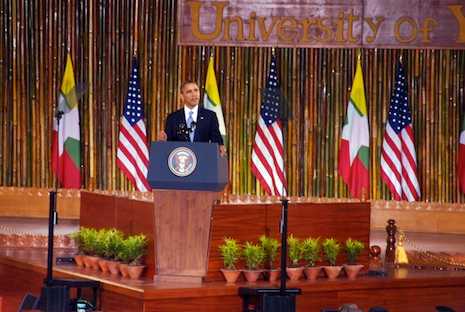 "Keep going," Obama tells Myanmar