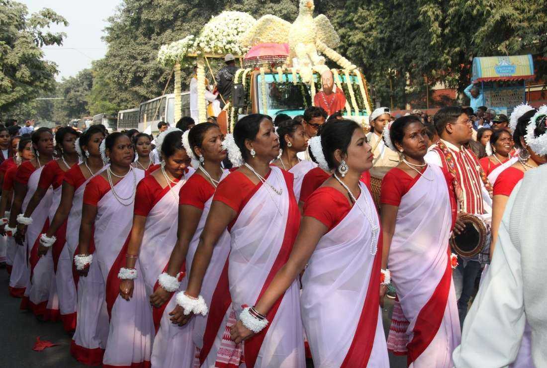 Tribal Catholics taking part in the annual Christ the King festival in New Delhi on Nov 26, 2017